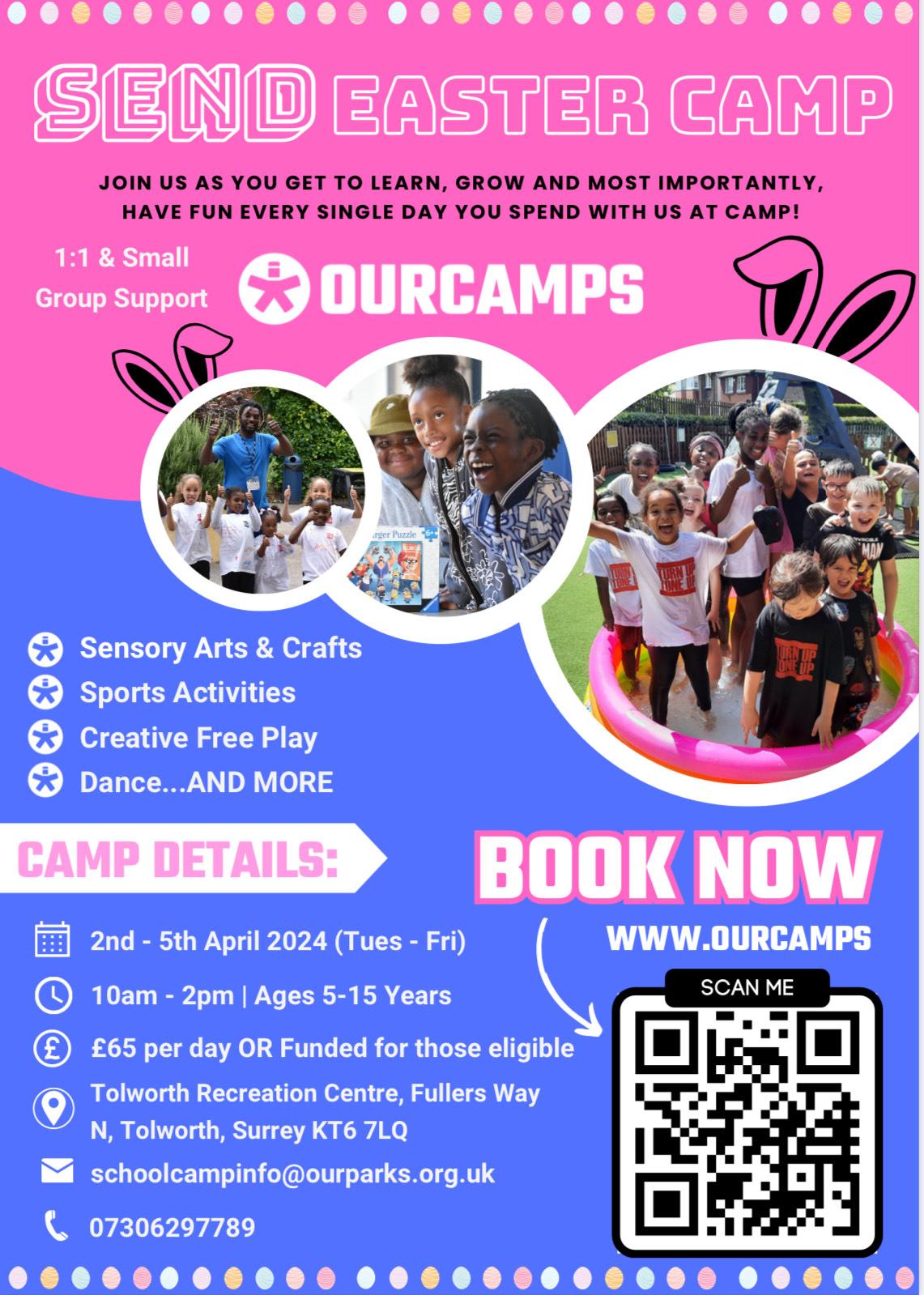 'Ourcamps' Easter camp leaflet