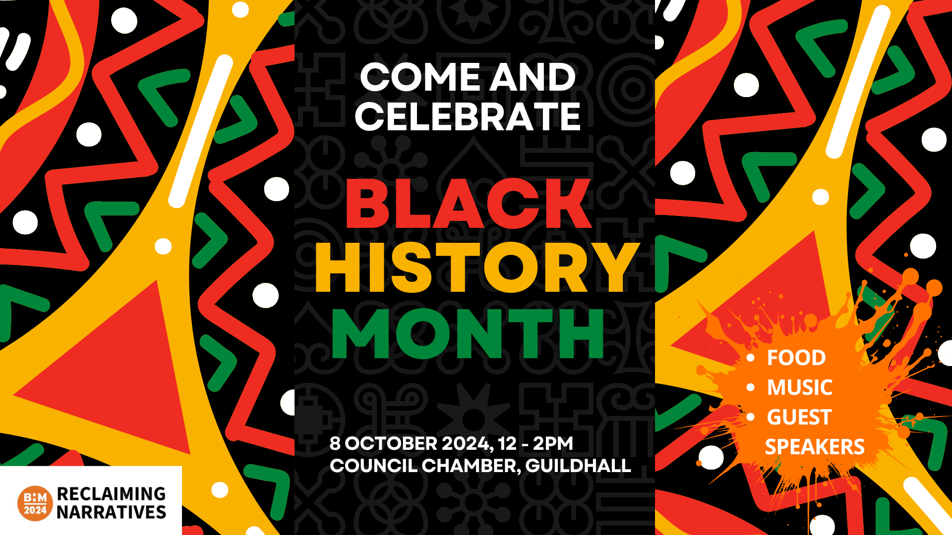 Black History Month event invitation graphic