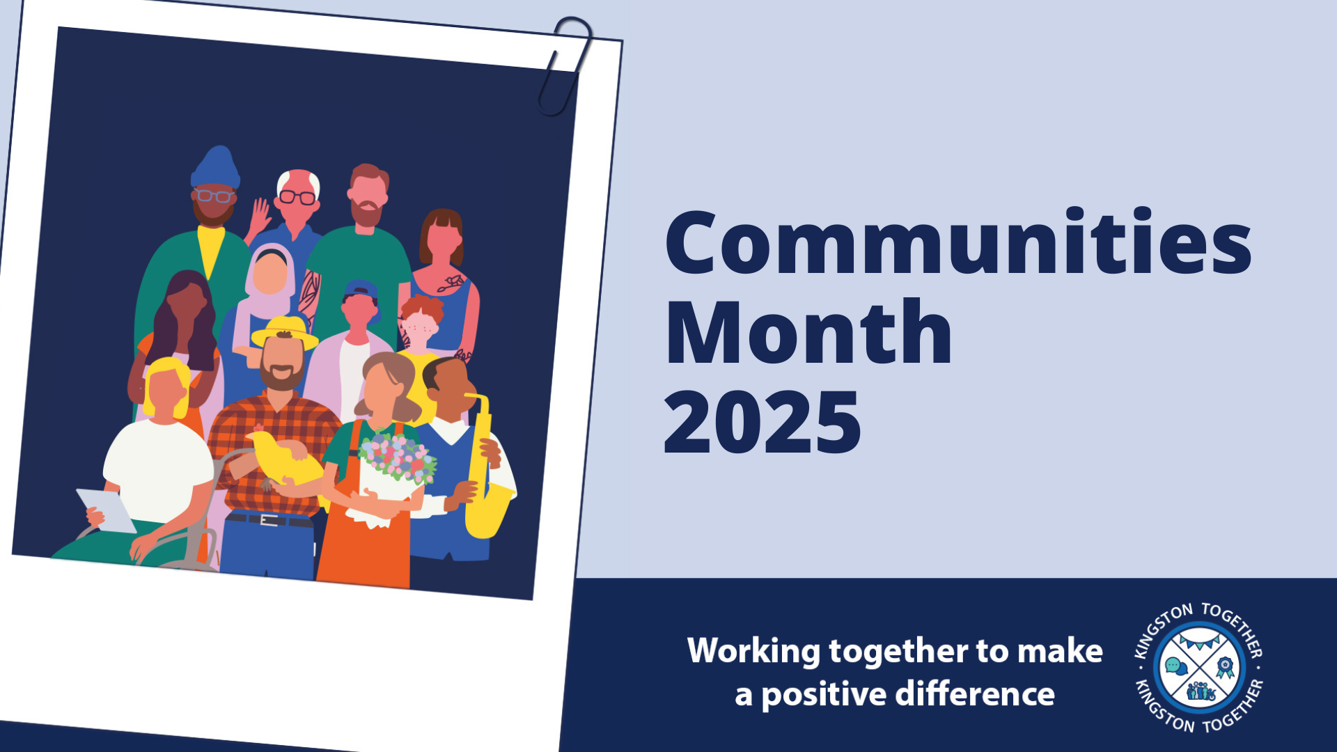 Graphic saying Communities Month 2025