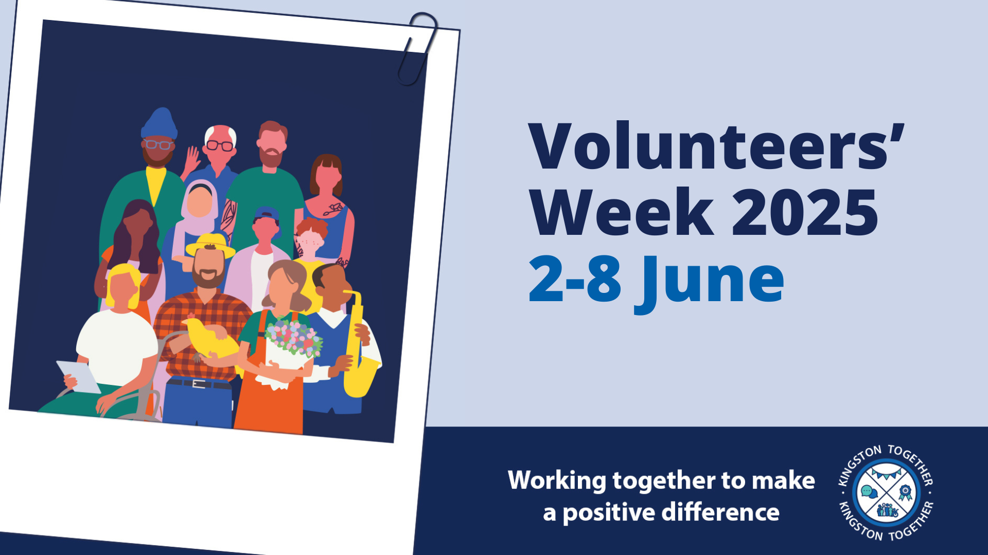 Graphic saying Volunteers' Week 2025