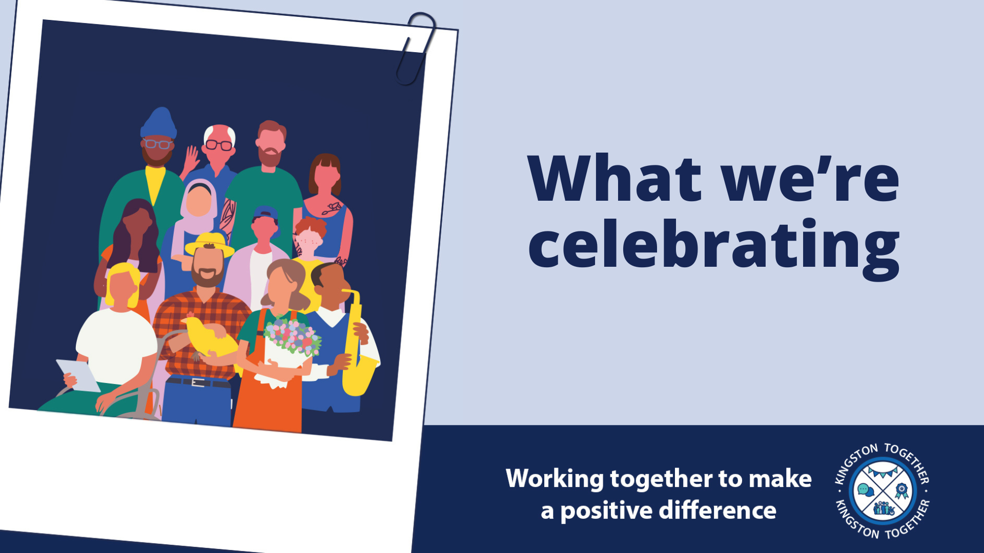Communities Month graphic saying 'What we're celebrating