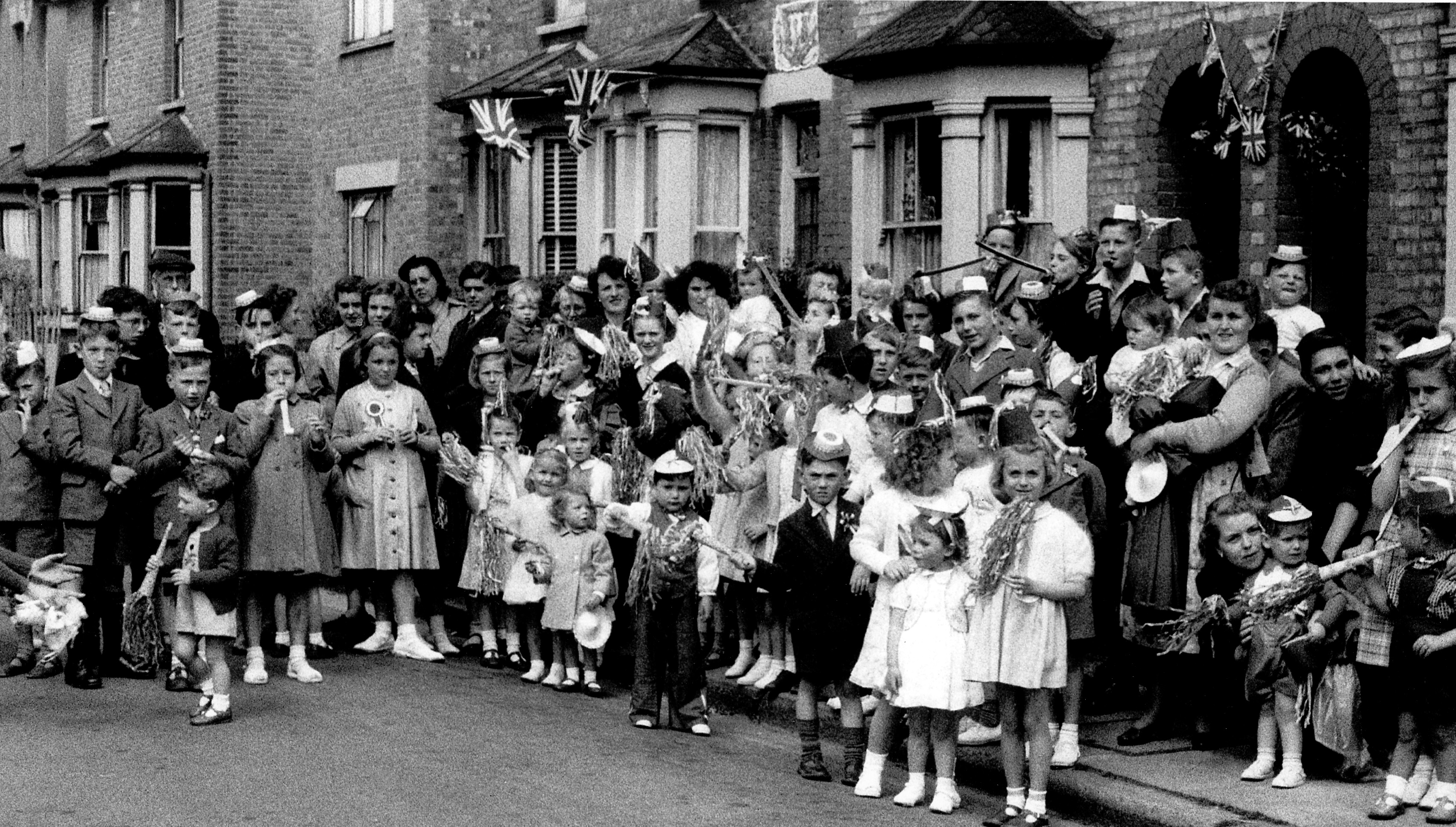 Street party in the borough for Queen Elizabeth II’s Coronation, Avenue Road, Kingston, June 1953