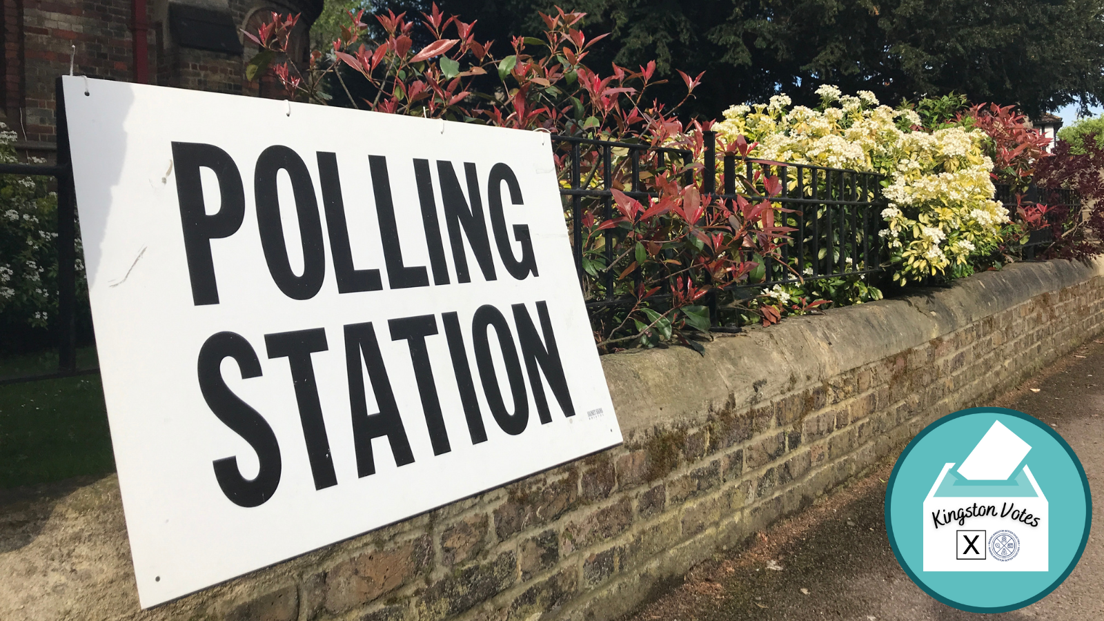 Polling station sign