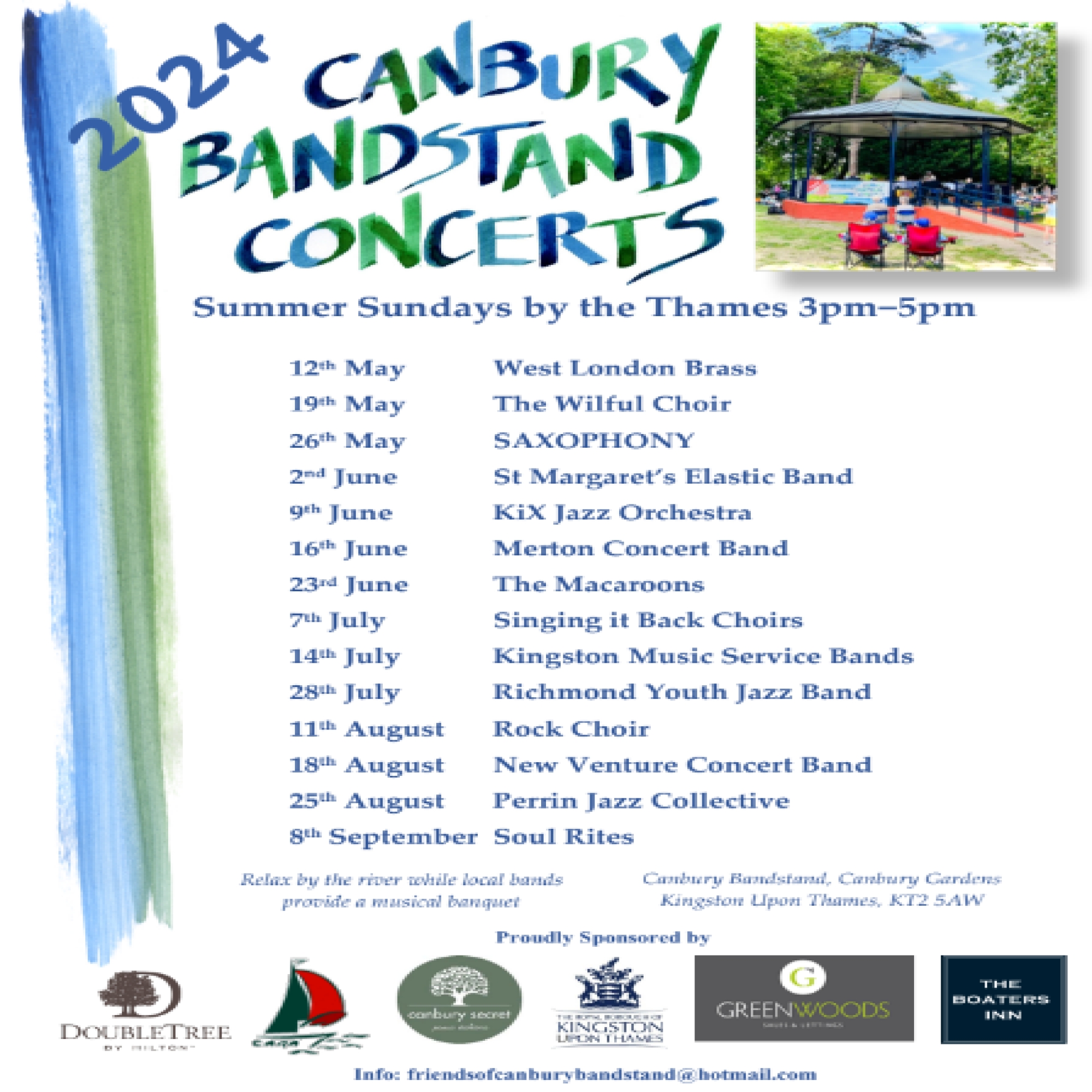 Poster detailing dates for the concerts.