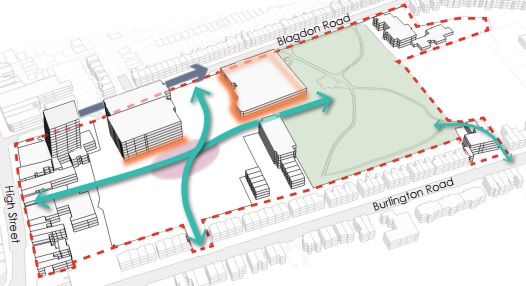 Map outline of cocks crescent 