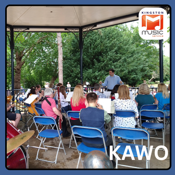Kingston Adult WInd Orchestra performing at the Bandstand