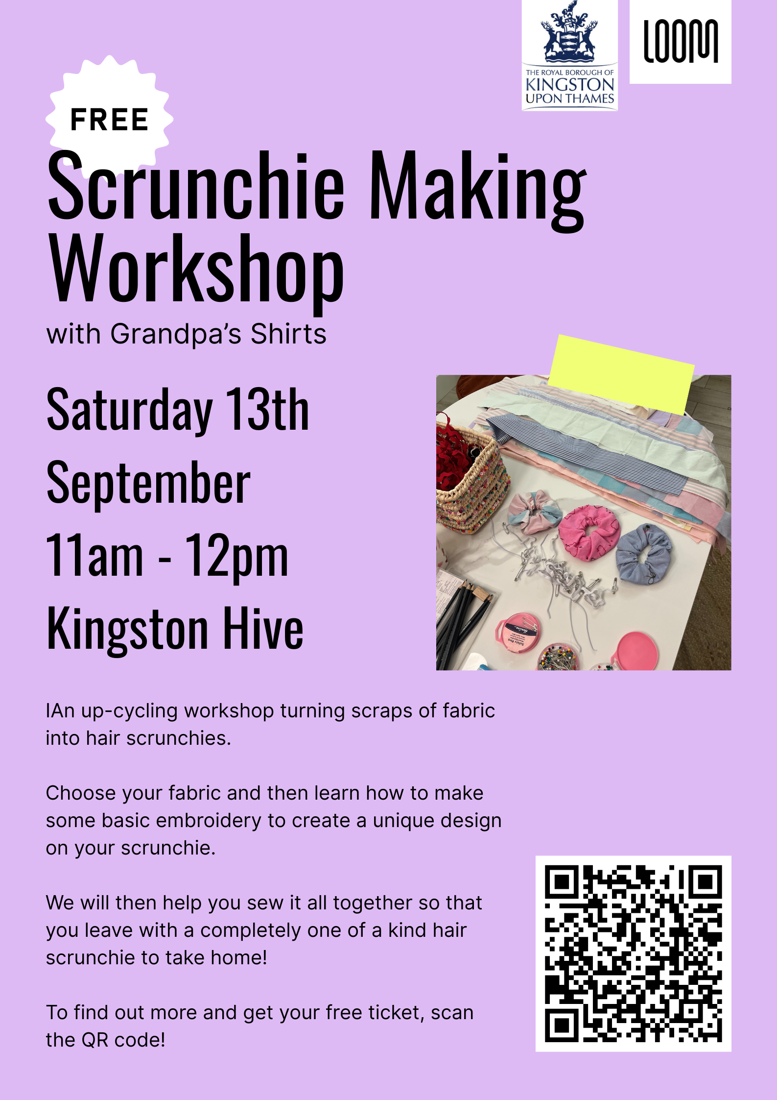 scrunchie making poster