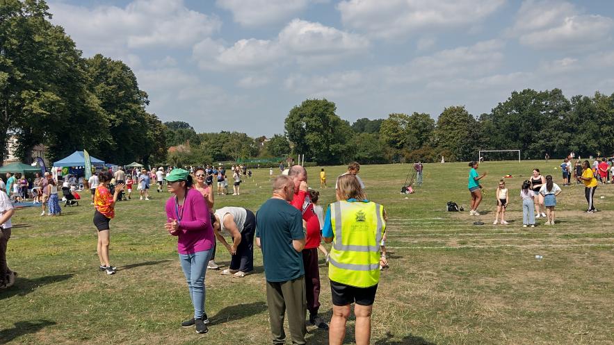 Image from the Active Kingston for All Sports Day, depicting people having fun and taking part in activities