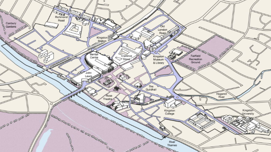 Map of kingston town centre